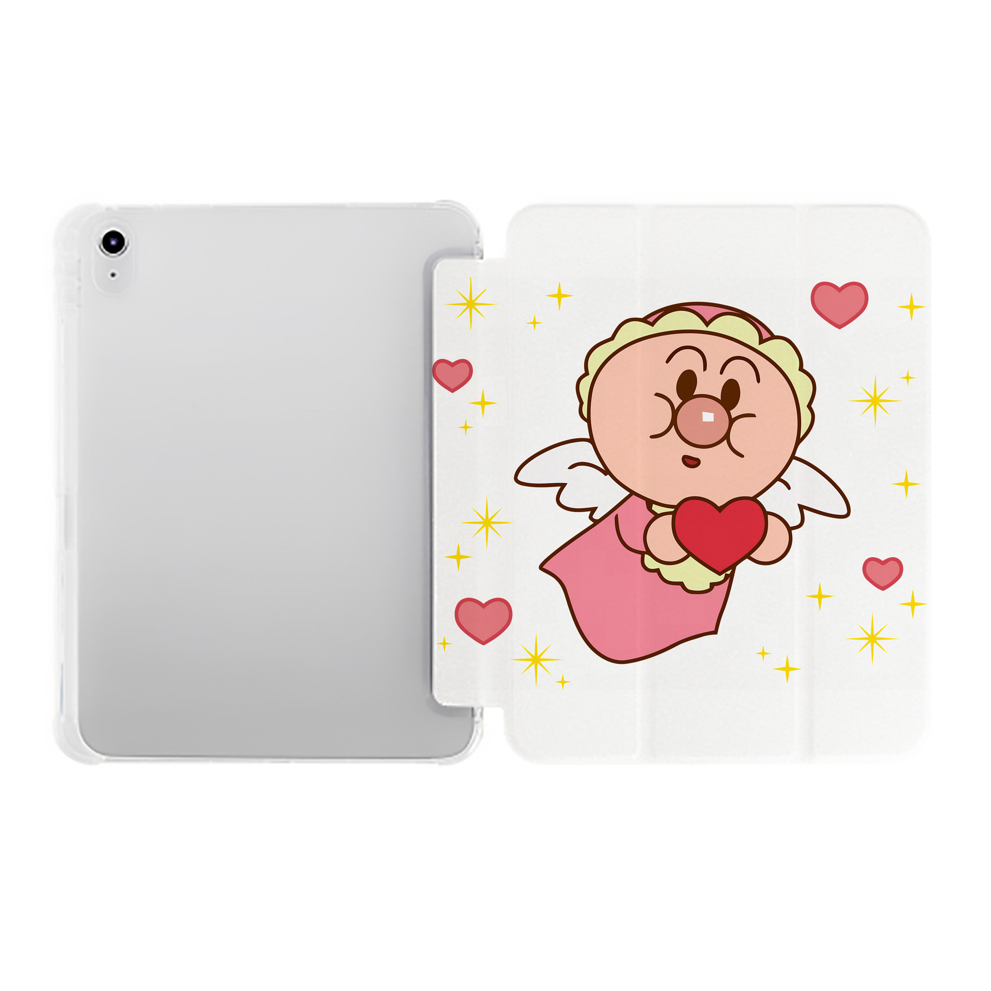 （画像用） アンパンマン Anpanman IPad ケース ペン収納付き 三つ折りスタンド PUレザー×シリコン 対応機種9.5/10.5/10.9インチ